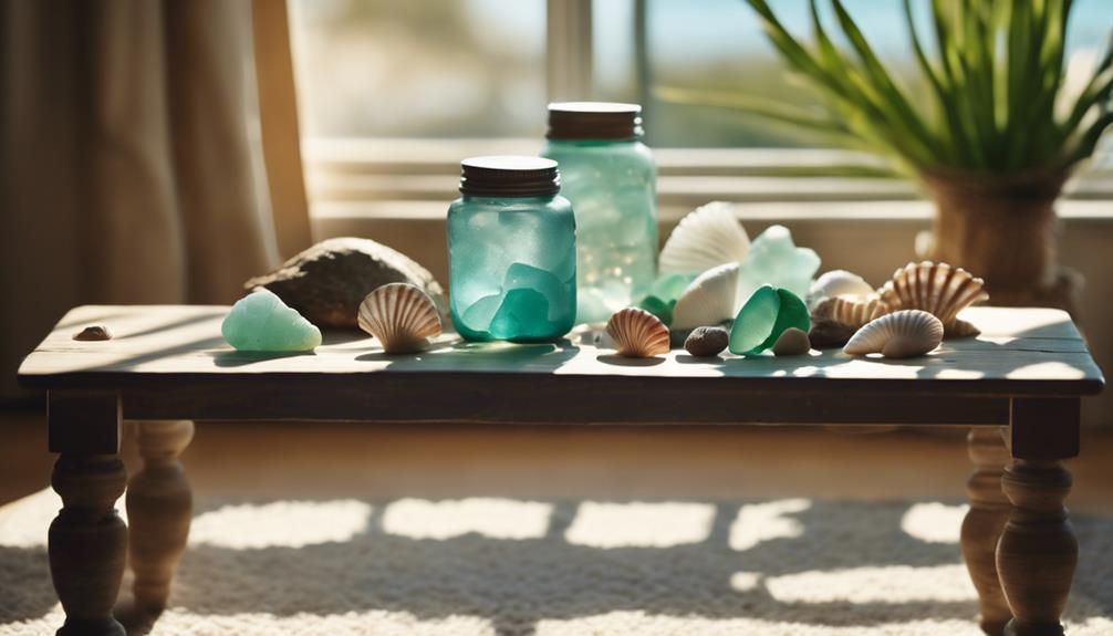 coastal inspired coffee table decor