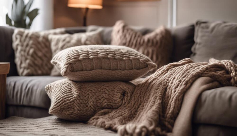 cozy chunky knit pillows