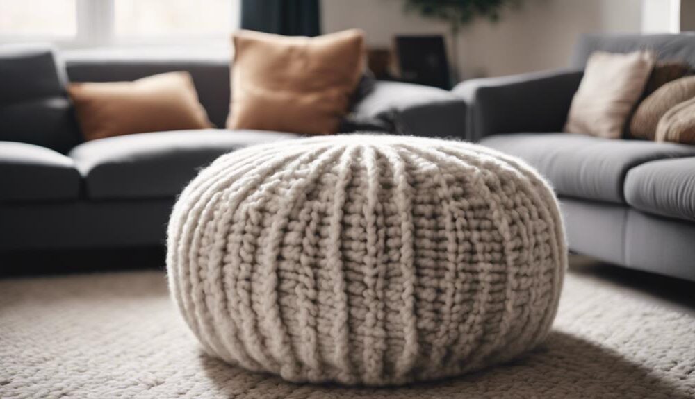 cozy knit pouf design