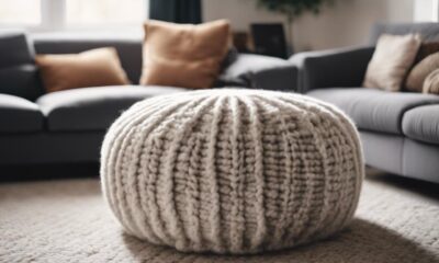 cozy knit pouf design