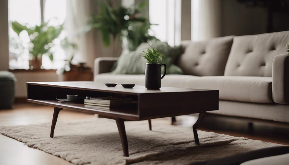 dark wood coffee table