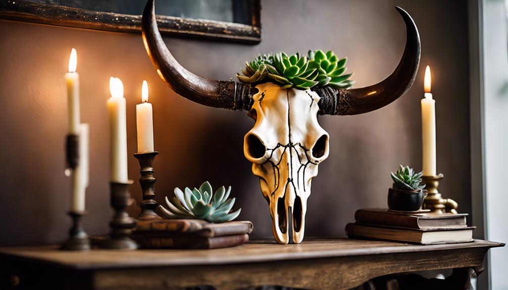 decorating with cow skulls