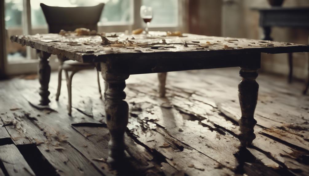 distressed dining table therapy