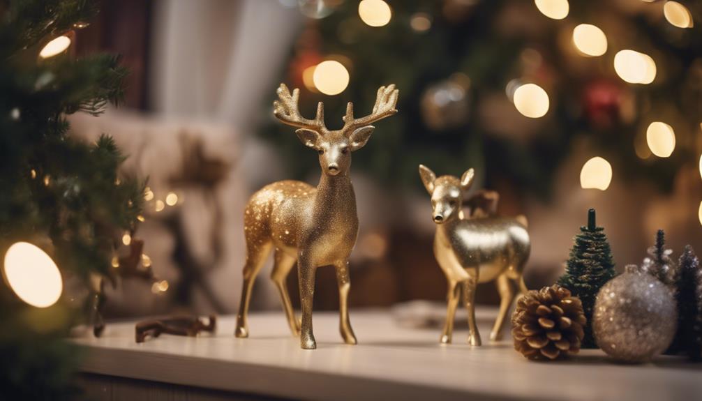 festive deer decorations display