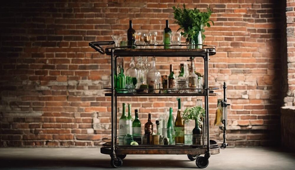 industrial chic bar cart design