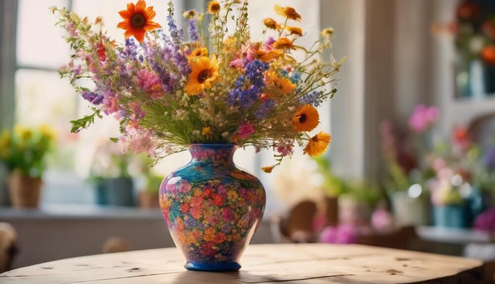 joyful flowers in vase