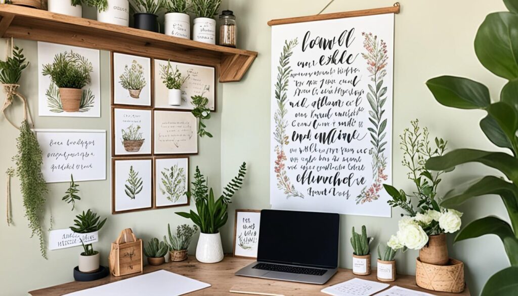 nature-inspired decor in cottagecore art and DIY wall art