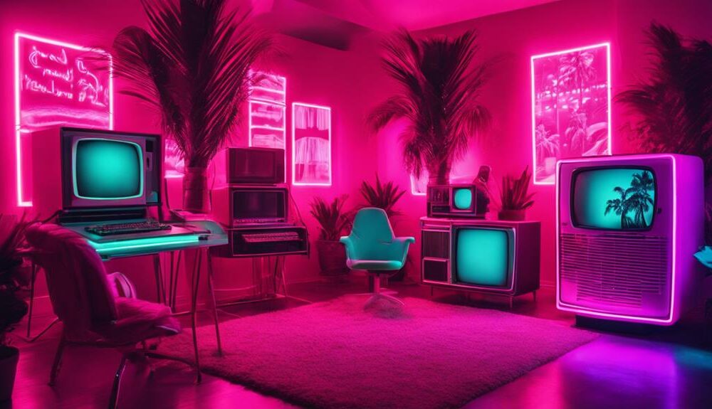 retro vaporwave room aesthetic