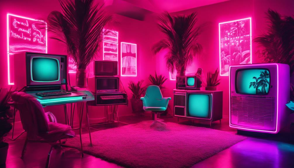 retro vaporwave room aesthetic