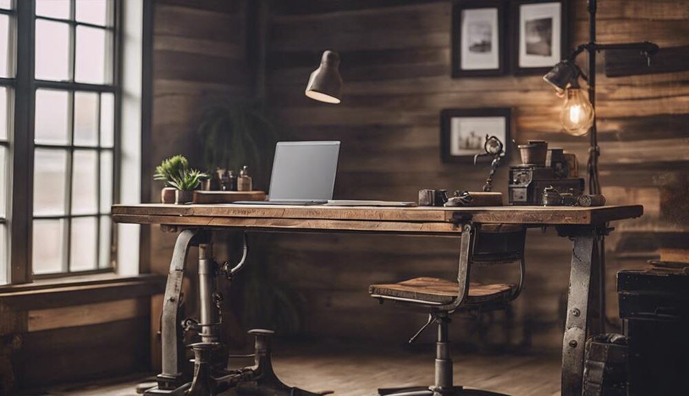 rustic adjustable desk style