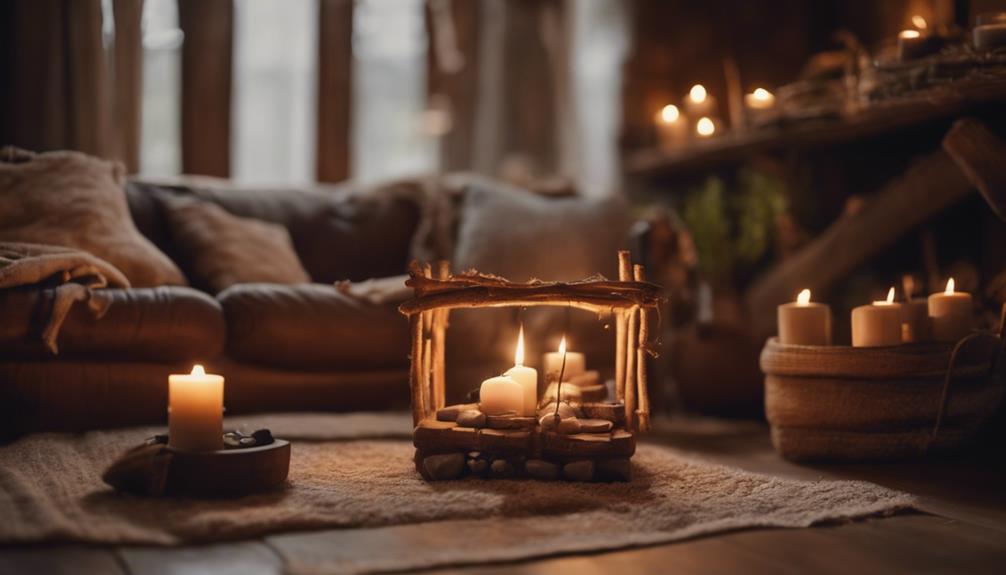 rustic cabin with candles