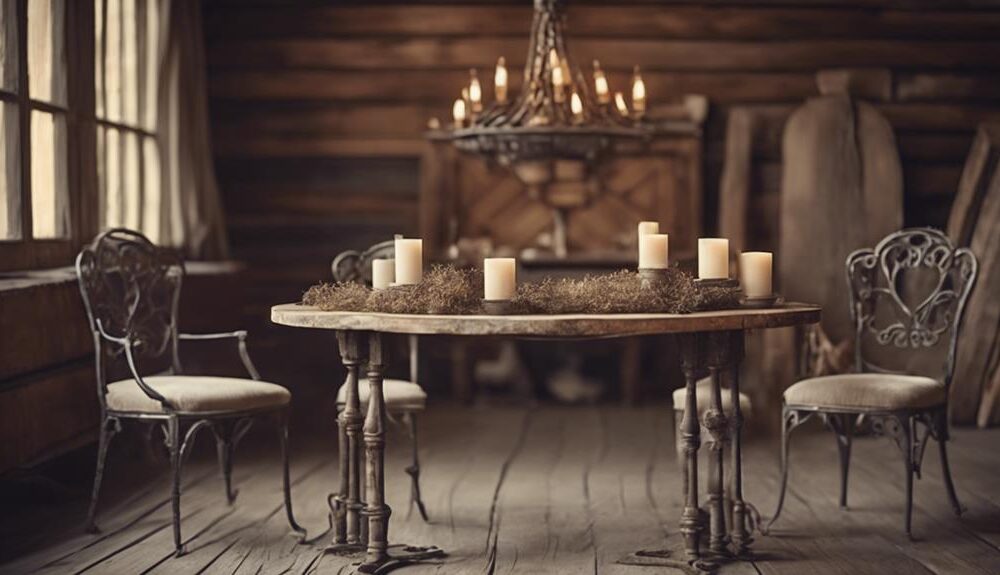 rustic chic demilune table