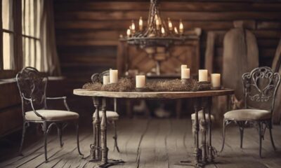 rustic chic demilune table