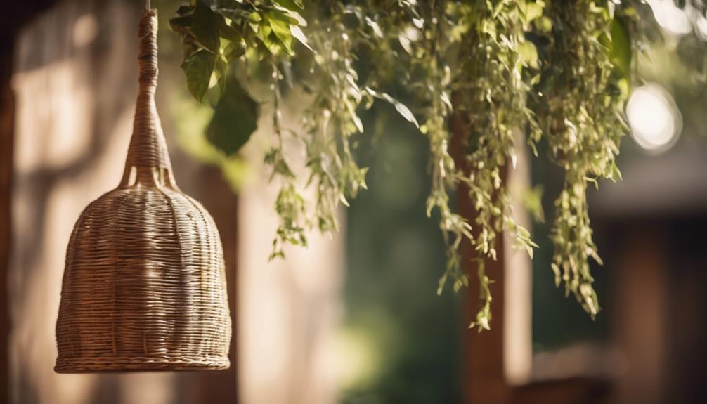 stylish wicker bell decor