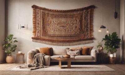 textured warm woven wall hanging