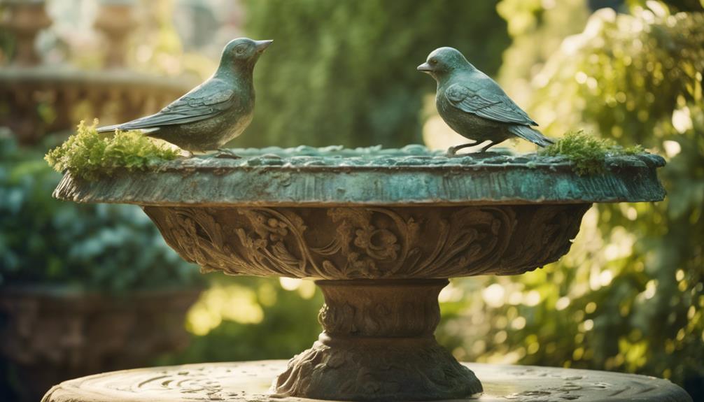 timeless antique bird bath