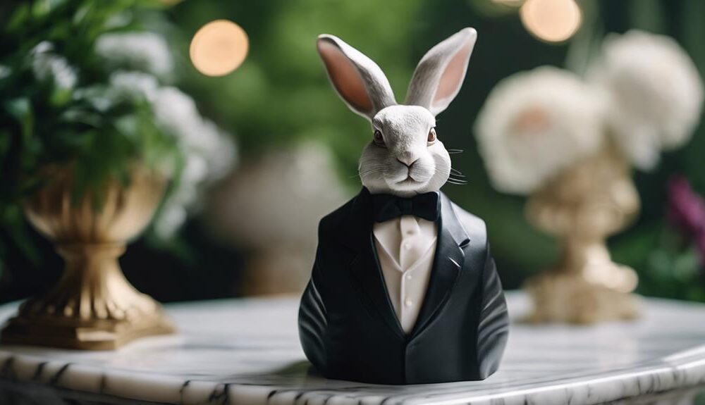 tuxedo worthy rabbit bust art