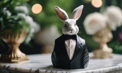 tuxedo worthy rabbit bust art