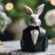 tuxedo worthy rabbit bust art