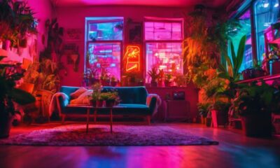 vibrant neon lighting decor