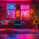 vibrant neon lighting decor