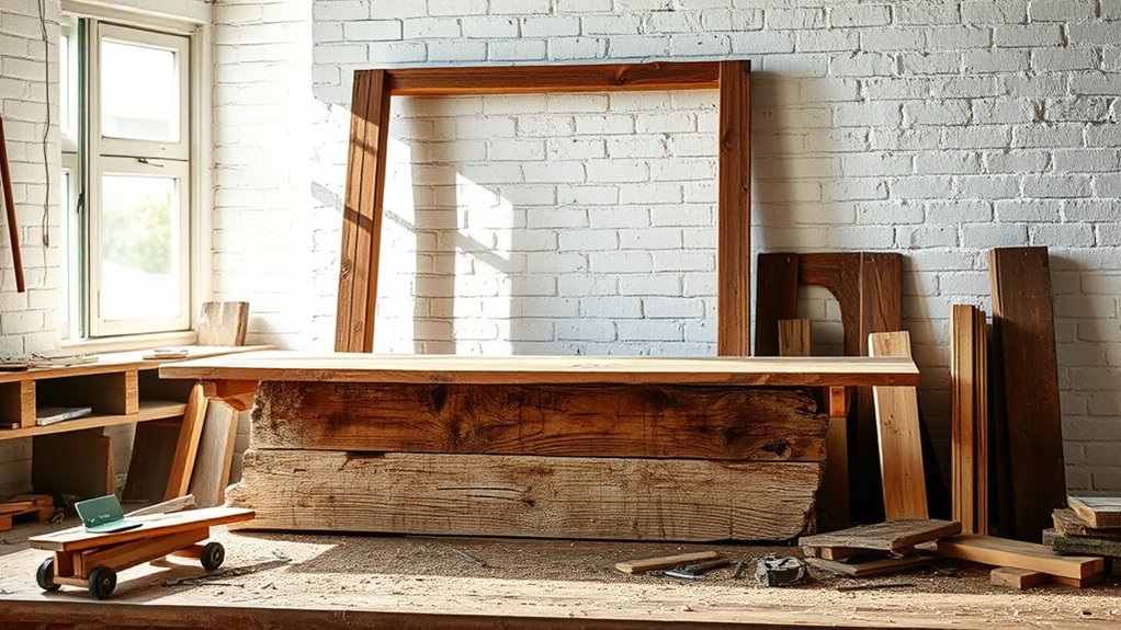 diy rustic wood shelves