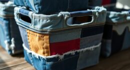 repurposed jeans storage bins