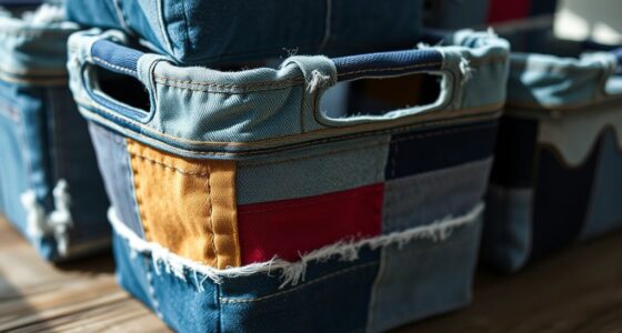 repurposed jeans storage bins