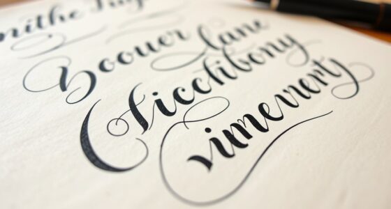 elegant script hand lettering