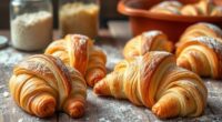 homemade sourdough croissants pastries
