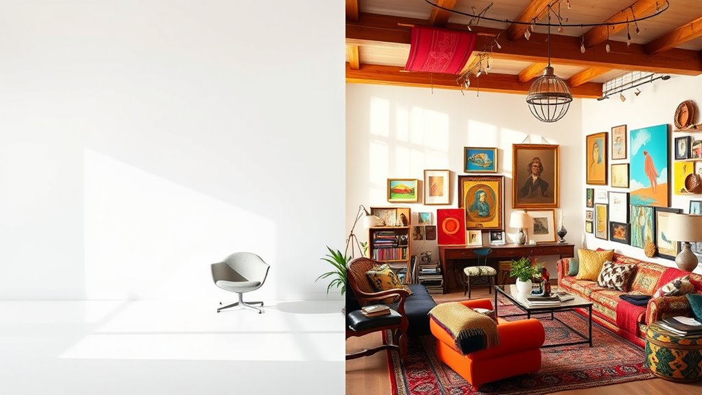 minimalist maximalist design contrast