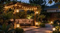 backyard lighting enhances ambiance