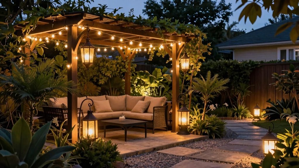 backyard lighting enhances ambiance