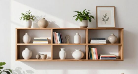 organized minimalist shelf decor