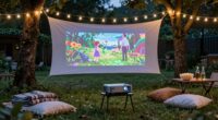 outdoor movie projector setup