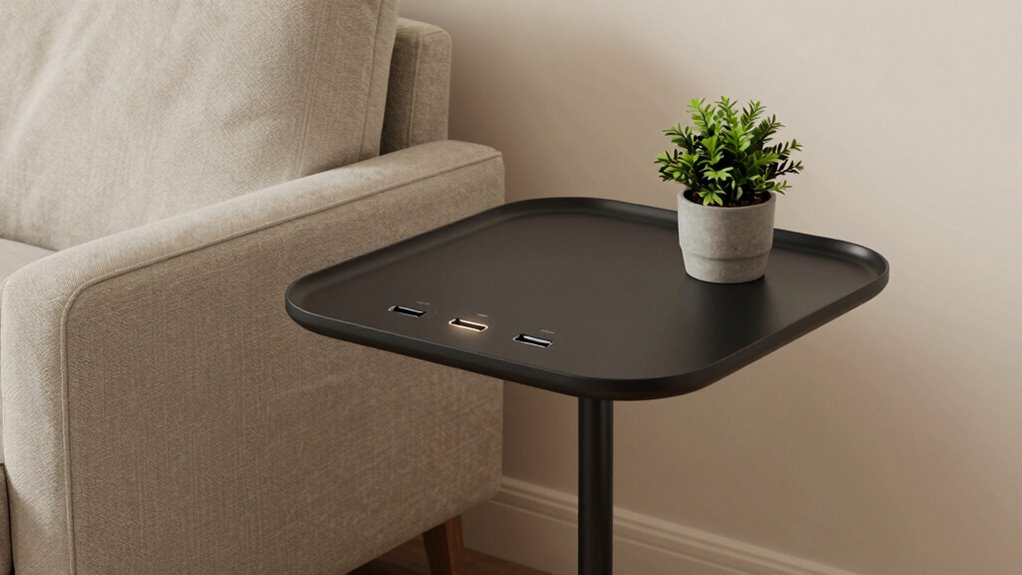 smart sleek charging side tables